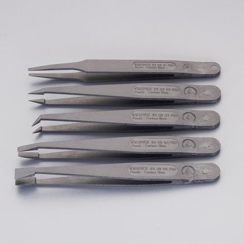 エスコ EA595EF-100 5本組ピンセット(ESD/プラスチック製) 1個(ご注文単位1個)【直送品】