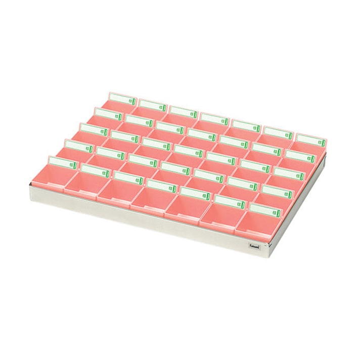 投薬トレー 35人用 ST-35P ステン/ピンク 1個(ご注文単位1個)【直送品】