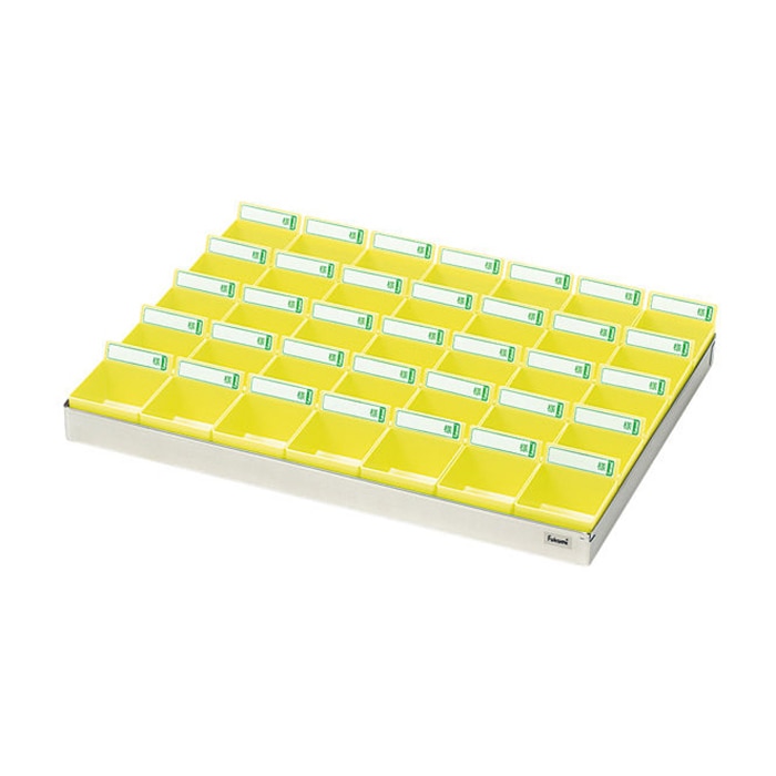 投薬トレー 35人用 ST-35Y ステン/イエロー 1個(ご注文単位1個)【直送品】