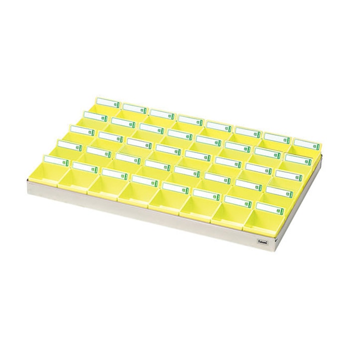 投薬トレー 40人用 ST-40Y ステン/イエロー 1個(ご注文単位1個)【直送品】