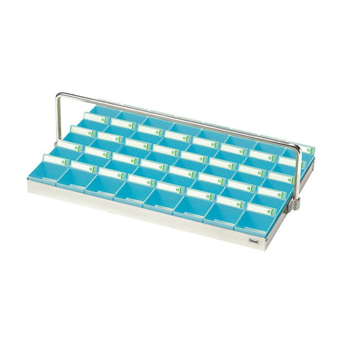 投薬トレー 40人用 ハンガー付 ST-40BH ステン/ブルー 1個(ご注文単位1個)【直送品】