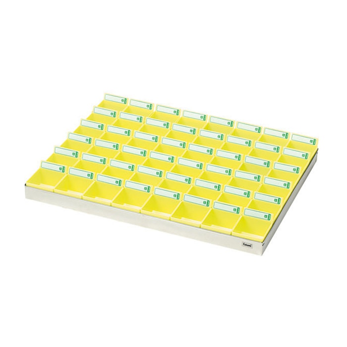投薬トレー 48人用 ST-48Y ステン/イエロー 1個(ご注文単位1個)【直送品】