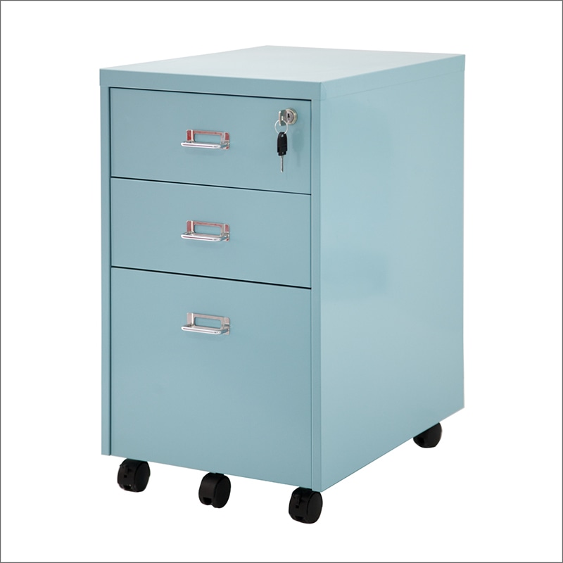 送料込　☆美品☆　キャビネット カラースチールキャビネット ライトブルー 1台（ご注文単位1台）【直送