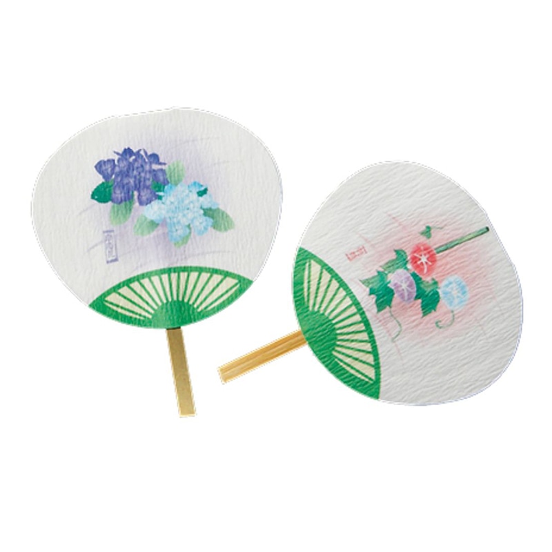 神堂 新飾りミニうちわ 朝顔／紫陽花 09853 50枚/束（ご注文単位