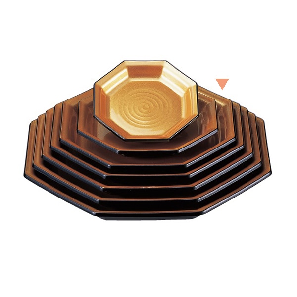 若泉漆器 八角盛皿 黒内金雅 尺0寸 M-11-4 1個(ご注文単位1個)【直送品】