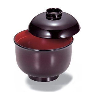 若泉漆器 3.3寸リリー椀 溜内朱 W-1-7 1個(ご注文単位1個)【直送品】