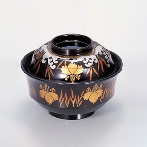 若泉漆器 4寸天竜寺椀 溜波芦桐 W-1-48 1個(ご注文単位1個)【直送品】