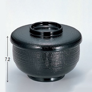 若泉漆器 助六飯器 黒 W-1-91 1個(ご注文単位1個)【直送品】