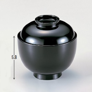 若泉漆器 3寸なつめ小吸椀 黒内朱 W-2-3 1個(ご注文単位1個)【直送品】