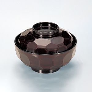 若泉漆器 4寸真亀甲吸椀 溜 W-2-6 1個(ご注文単位1個)【直送品】