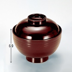 若泉漆器 3.6寸乱引椀 溜 W-2-17 1個(ご注文単位1個)【直送品】