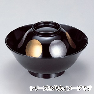 若泉漆器 4寸彩多用椀 黒日月 W-2-43 1個(ご注文単位1個)【直送品】