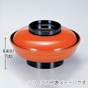 若泉漆器 新広輪丼　朱つば黒 大 W-2-59 1個（ご注文単位1個）【直送品】