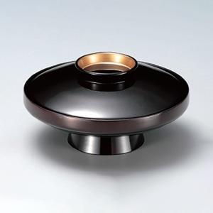 若泉漆器 5.5寸駒型煮物椀 溜つば金 W-9-90 1個(ご注文単位1個)【直送品】