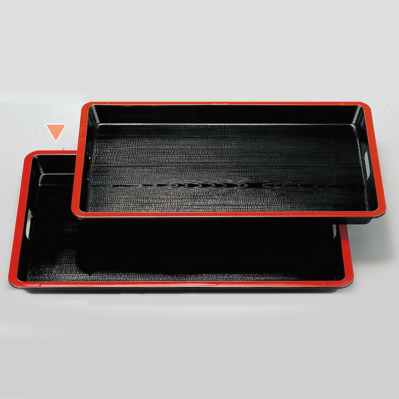 朱黒片身替盆 多用盆 布目 古代朱/曙 木製 12-11105 漆器の井助