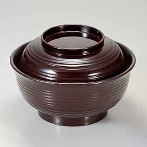 若泉漆器 美里千筋丼　溜  1-214-2 1個（ご注文単位1個）【直送品】