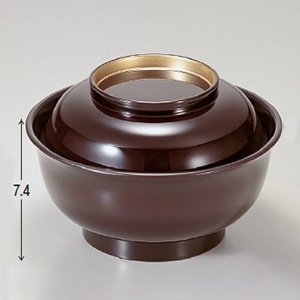 若泉漆器 美里丼　溜つば金  1-214-6 1個（ご注文単位1個）【直送品】