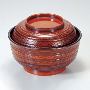 若泉漆器 5寸乱筋丼　栃  1-215-2 1個（ご注文単位1個）【直送品】