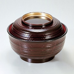 若泉漆器 5寸乱筋丼　溜内朱つば金  1-215-3 1個（ご注文単位1個）【直送品】