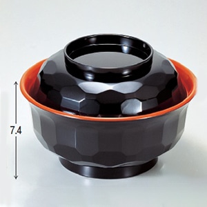 若泉漆器 真亀甲丼　黒内朱  1-215-4 1個（ご注文単位1個）【直送品】