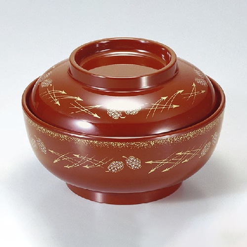 若泉漆器 耐熱観月丼　松実松葉　身 ST-3 1-215-12 1個（ご注文単位1個）【直送品】