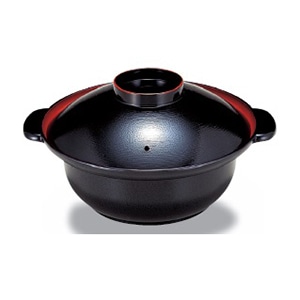 若泉漆器 鍋型丼　黒刷毛目内朱  1-215-21 1個（ご注文単位1個）【直送品】