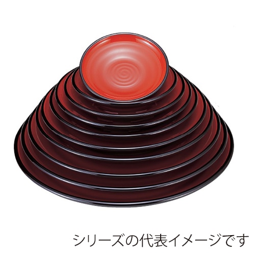 若泉漆器 錦盛皿 朱天黒 尺4寸 1-684-9 1個（ご注文単位1個）【直送品
