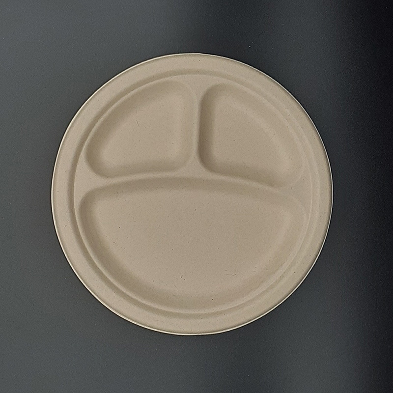 ムギ・タケ プレート(50枚入) 18cm AGM-08 ダイモン エコ容器 ムギ＆タケトレイ 5Partition AGM-18 50枚（ご注文