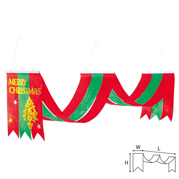 アルファ クリスマスツリー2連ペナント TA5-0333 1個(ご注文単位1個)【直送品】