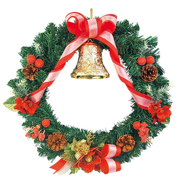 5.クリスマスリース アルファ クリスマスリース 40cm レッド TA5-3166R 1個（ご注文単位1個