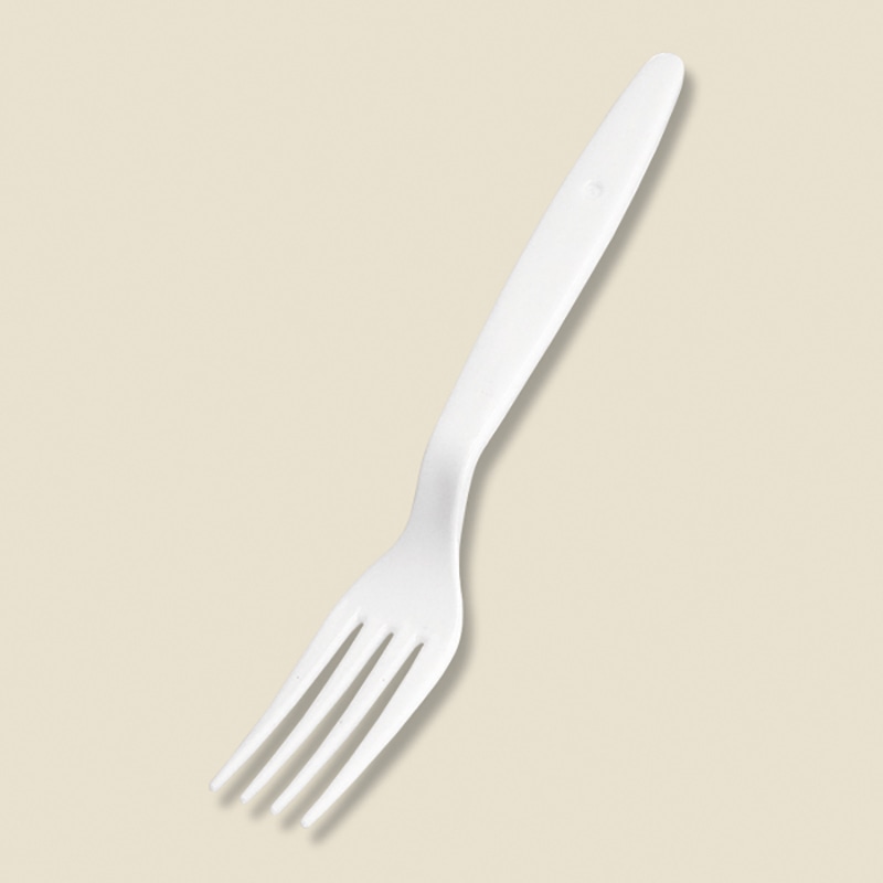 HEIKO プラスチックフォーク 16cm 個包装 アイボリー 100本/袋