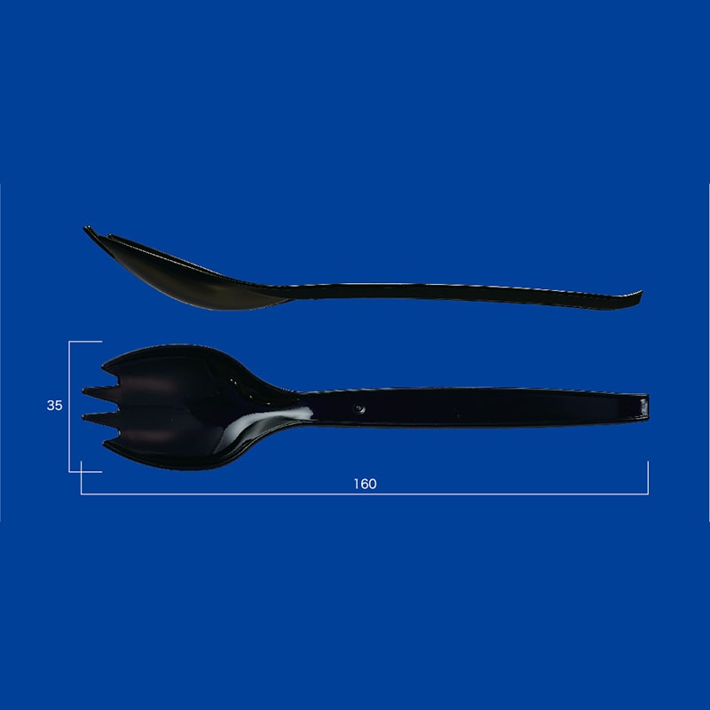 ホウケン産業 プラスチックフォークスプーン 16cm 個包装 レッド