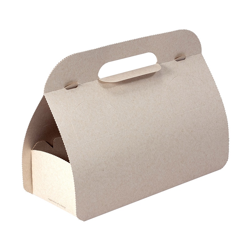 ペーパークラフト テイクアウト箱 ファイン フードキャリア-L 136318 100枚/袋(ご注文単位2袋)【直送品】