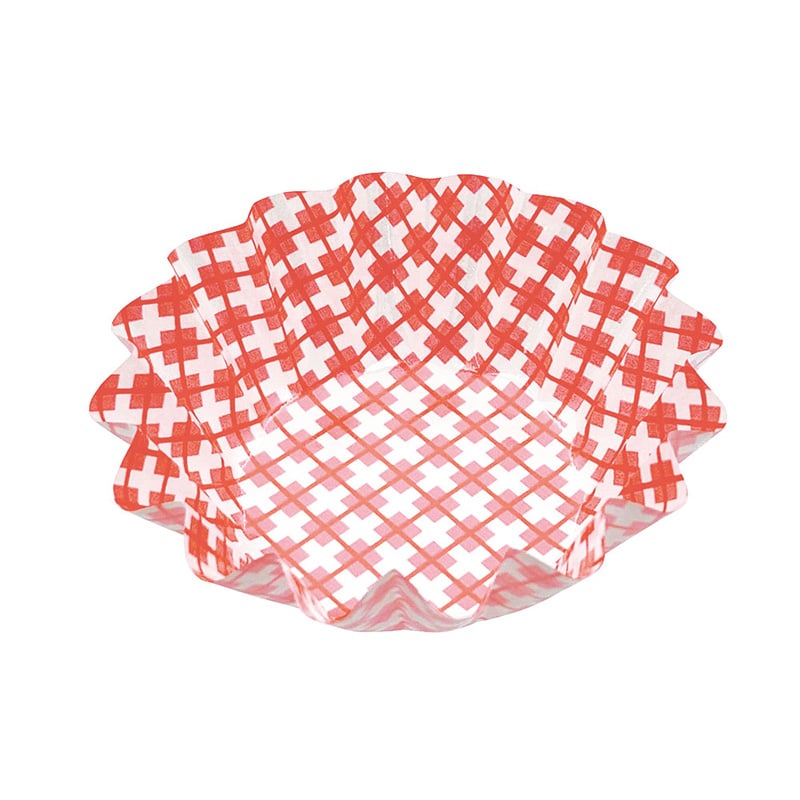 シンメイ NEW純白ペットケース 丸型 5号 チェック柄 赤 1パック(ご注文単位40パック)【直送品】