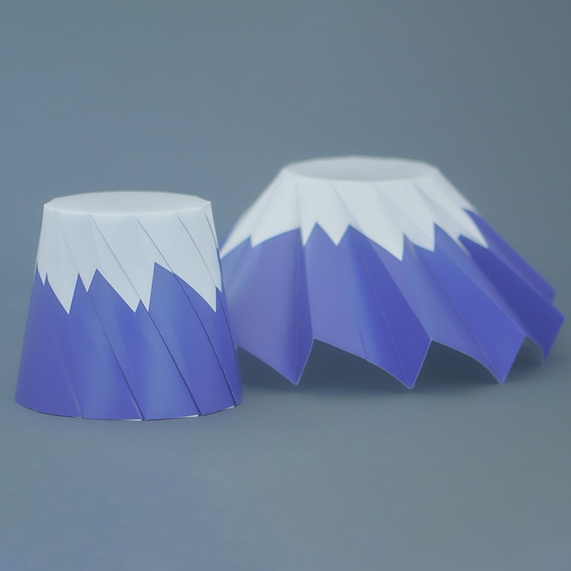 シンメイ おりがみカップ 富士山柄 大 群青 20枚/束(ご注文単位20束)【直送品】