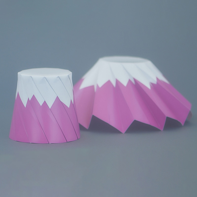 シンメイ おりがみカップ 富士山柄 小 かきつばた 20枚/束(ご注文単位15束)【直送品】