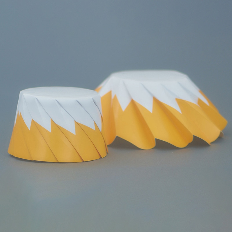 シンメイ おりがみカップ 富士山柄 特小 ひまわり 20枚/束(ご注文単位20束)【直送品】