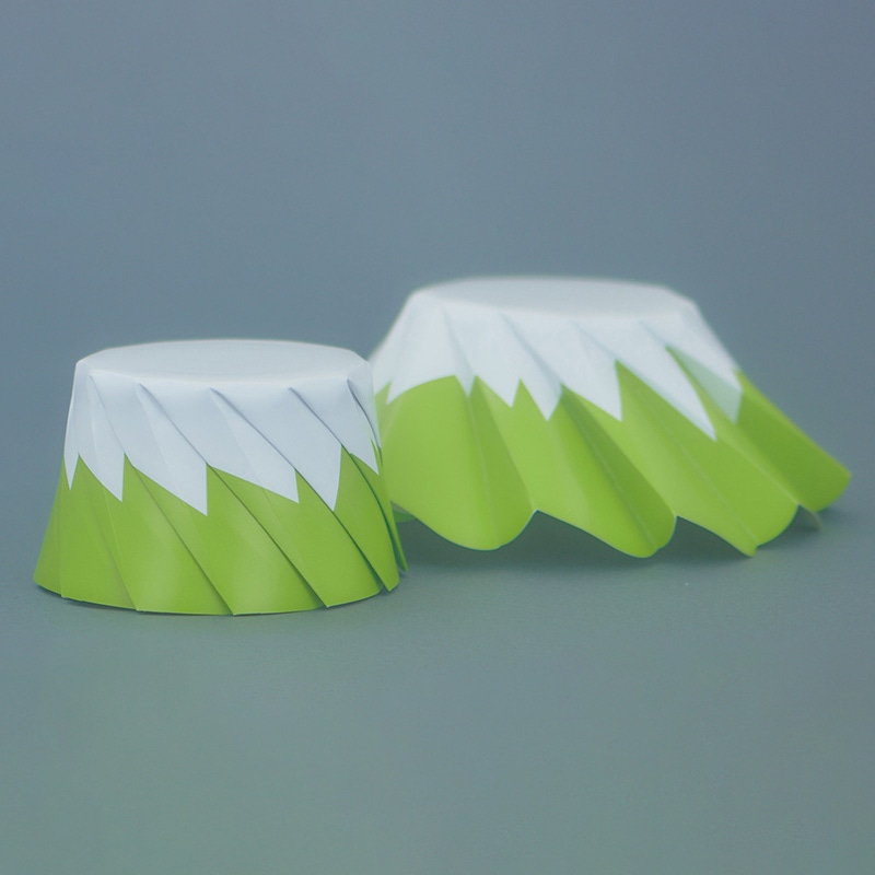 シンメイ おりがみカップ 富士山柄 特小 若草 20枚/束(ご注文単位20束)【直送品】