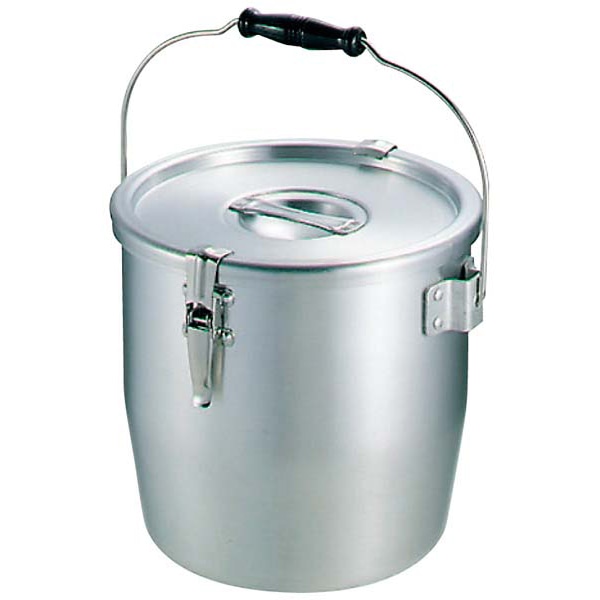 中尾アルミ製作所 アルマイト テーパー付 パッキン寸胴鍋 目盛付 21cm 1個(ご注文単位1個)【直送品】