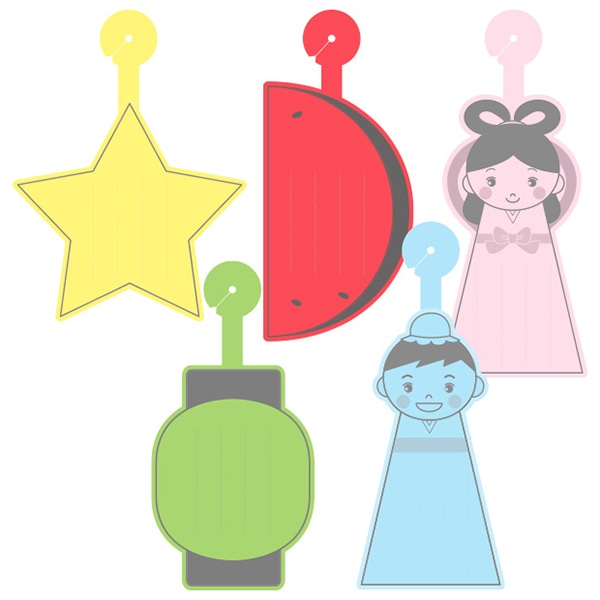 アルファ 七夕 わくわく短冊 こより一体型 FG2-0001 1パック(ご注文単位10パック)【直送品】