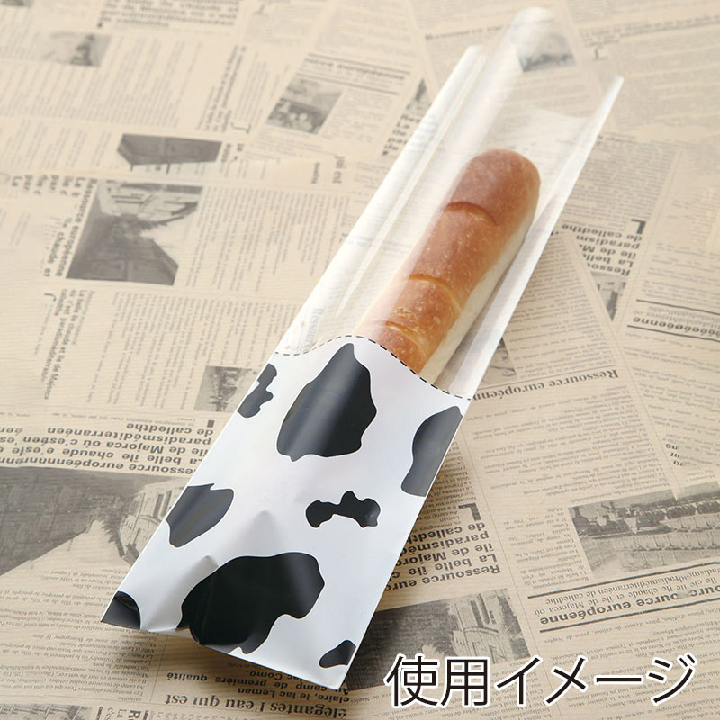 大阪ポリエチレン販売株式会社 OP袋 ミシン目付 モーモー柄 黒 8973