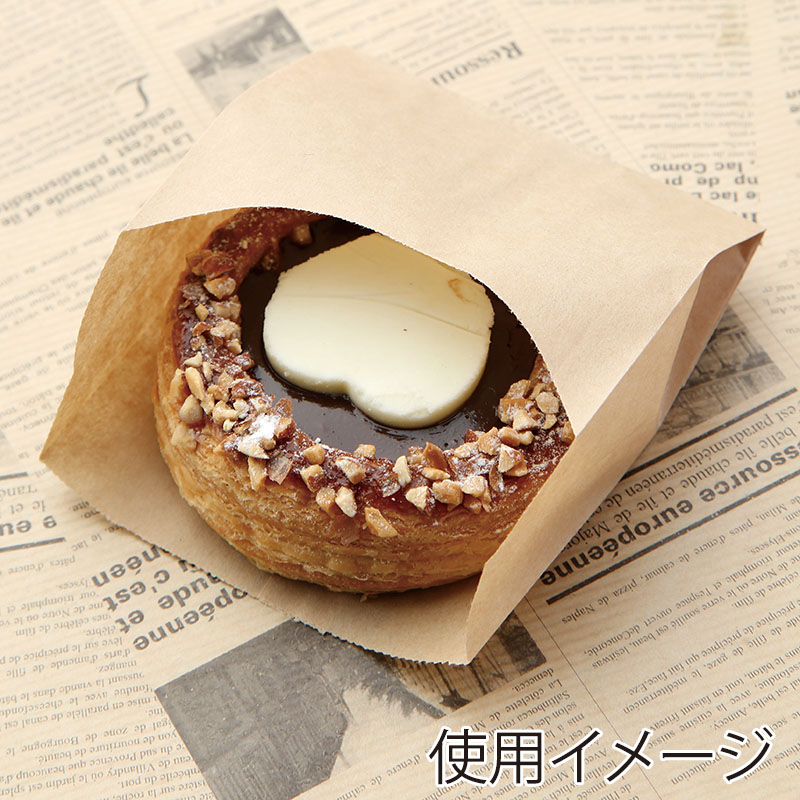 大阪ポリエチレン販売株式会社 耐油袋 ハーフムーン無地 茶 No