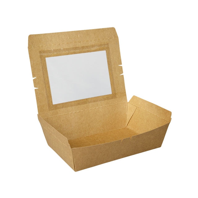 弁当容器 窓付クラフトパック 190-130W 50枚/袋(ご注文単位8袋)【直送品】