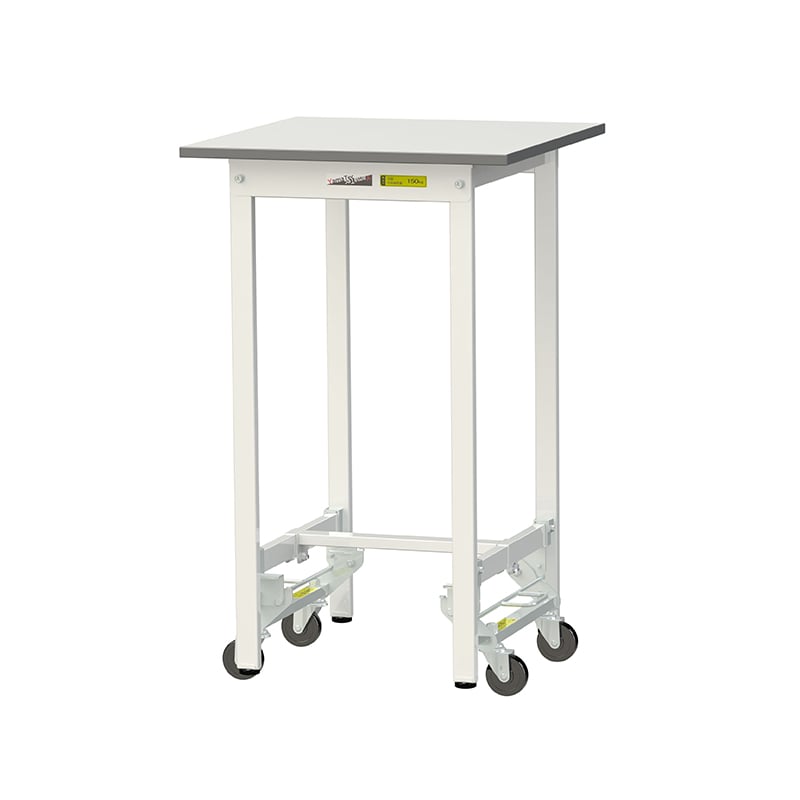 山金工業 ワークテーブル150シリーズ ワンタッチ移動タイプ 半面棚板付き SUPU-1290T-WW 幅1200×奥行900×高さ740mm 山金工業 ワークテーブル 150シリーズ(ワンタッチ移動タイプ) SUPU-960