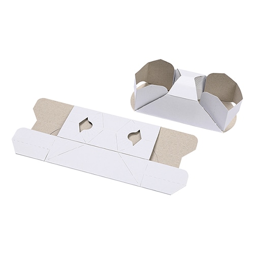 ケーピープラテック 紙コップホルダー 2個用 ホワイト 50枚/袋(ご注文単位10袋)【直送品】