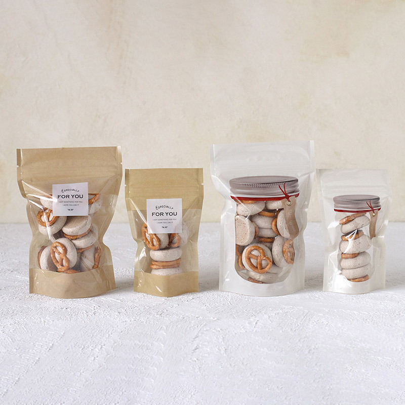 チャックスタンド　BP12-20　窓付クラフト　100枚 ケース販売】HEIKO チャックスタンド袋 BP12-20 窓付クラフト