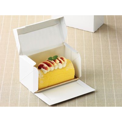 手提げロールケーキ箱 トレー付き 手提げ 6寸 131セット パッケージ中澤 手提6寸 ロール用金トレー | ロールケーキ箱