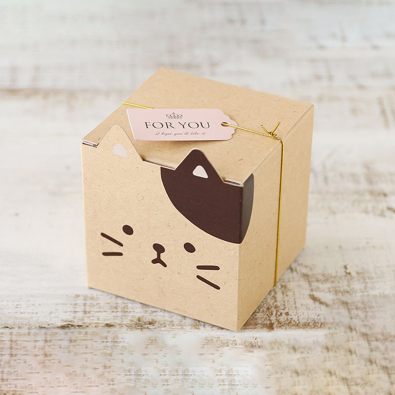 cotta どうぶつギフト箱 ネコ クラフト 95443 20個/束（ご注文
