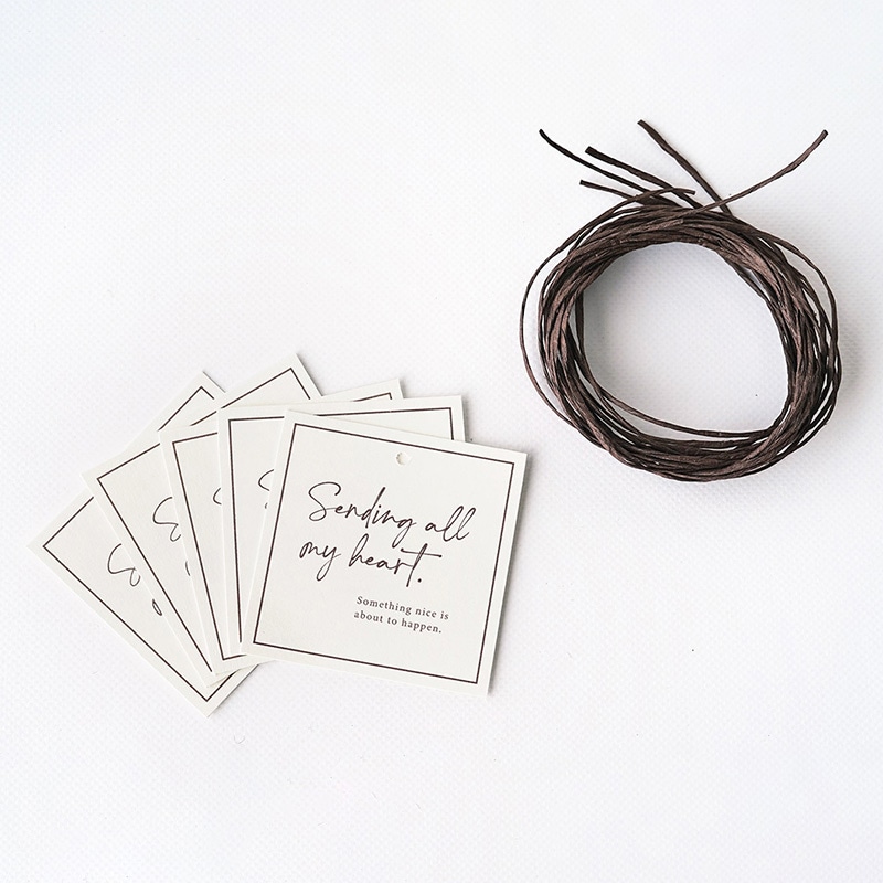 ペーパータグ 70cm紙紐付き 5枚入 98214 1袋(ご注文単位5袋)【直送品】