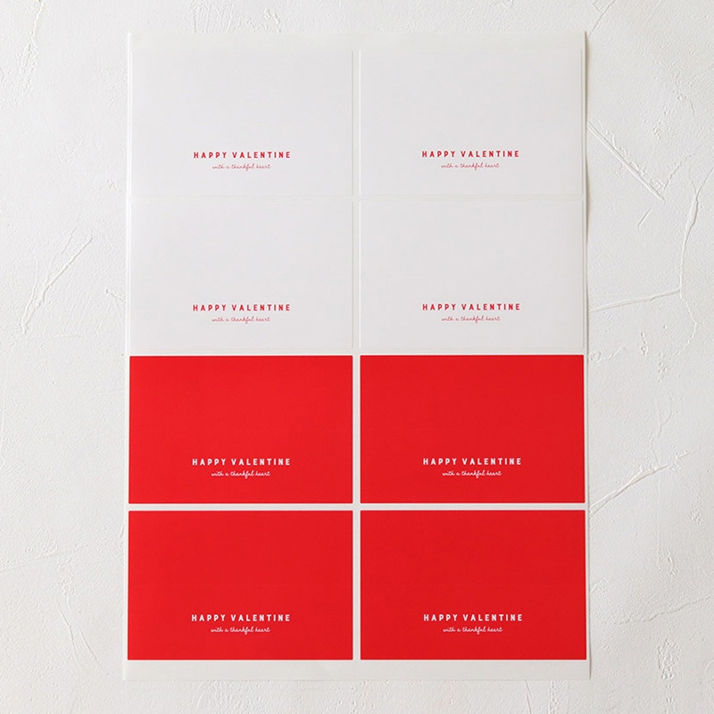 バレンタイン　ヘッダーシール シンプル　2種アソート　8片 97528 10冊/束（ご注文単位1束）【直送品】